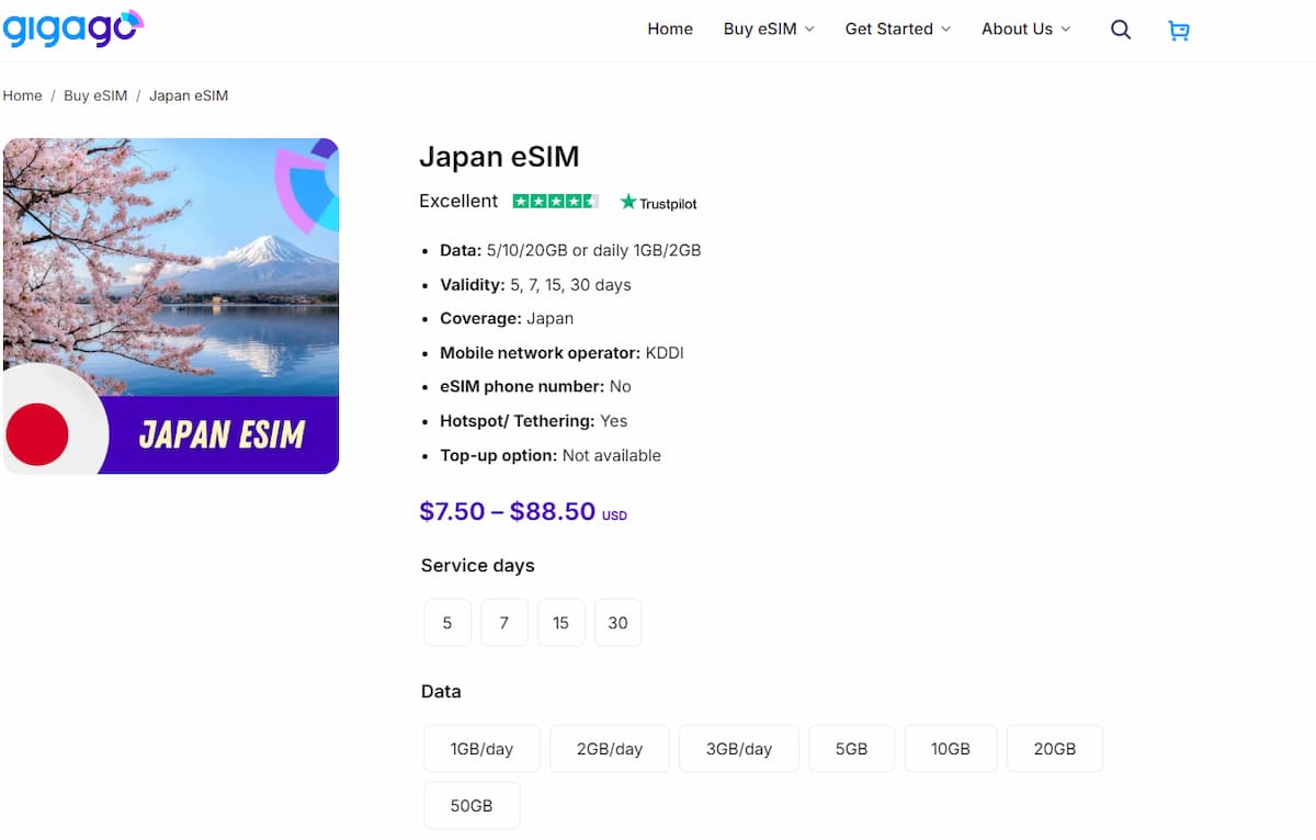 gigago japan esim